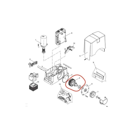 Pignon avec arbre pour BENINCA BULL624