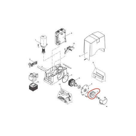 Pignon moteur coulissant BENINCA BULL424