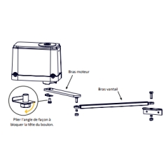 Bras ouverture sur pente SOMFY Multipro 3S+