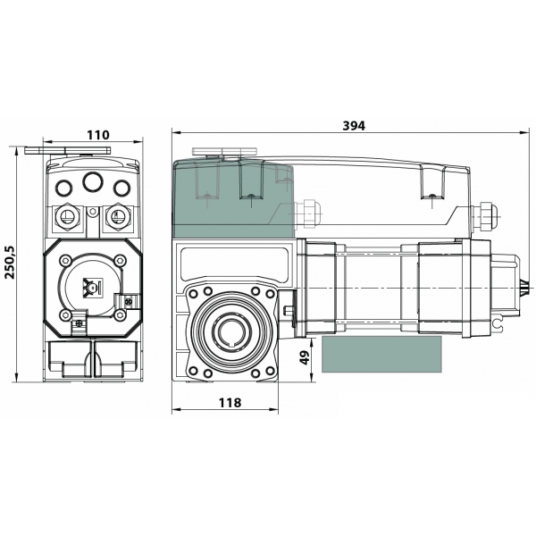 Moteur ETME SACL 400 MONO pour portes sectionnelles