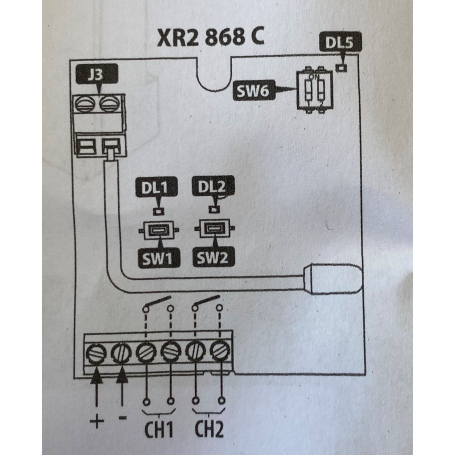 Récepteur Radio Externe FAAC XR2 868C - 2 Canaux - Réf 787749 - Pour Automatisme Portail - Neuf
