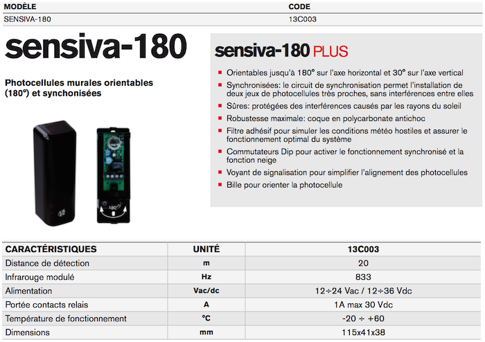 V2 Sensiva-180 réf. 13C003