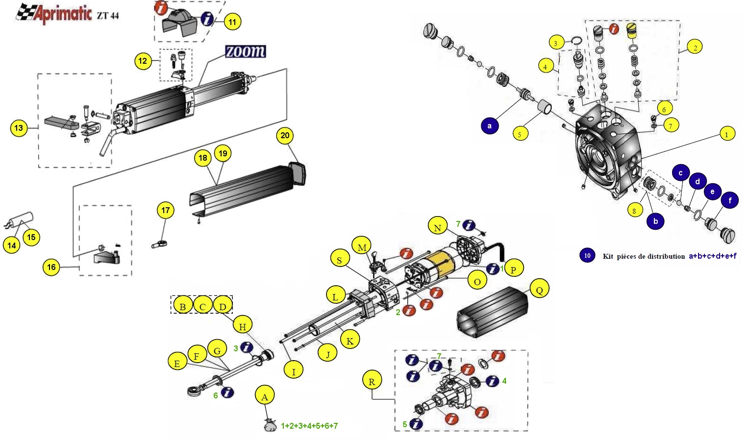 Pièces détachées APRIMATIC ZT44 B