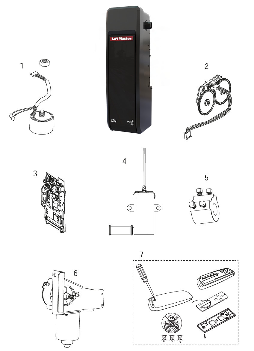 Pièces détachées pour motorisation LIFTMASTER LM3800W